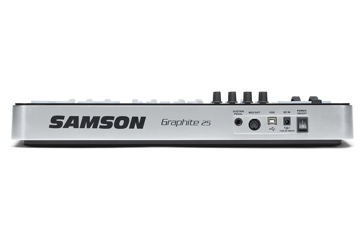 Samson Graphite 25 semi-weighted key MIDI Controller - back view